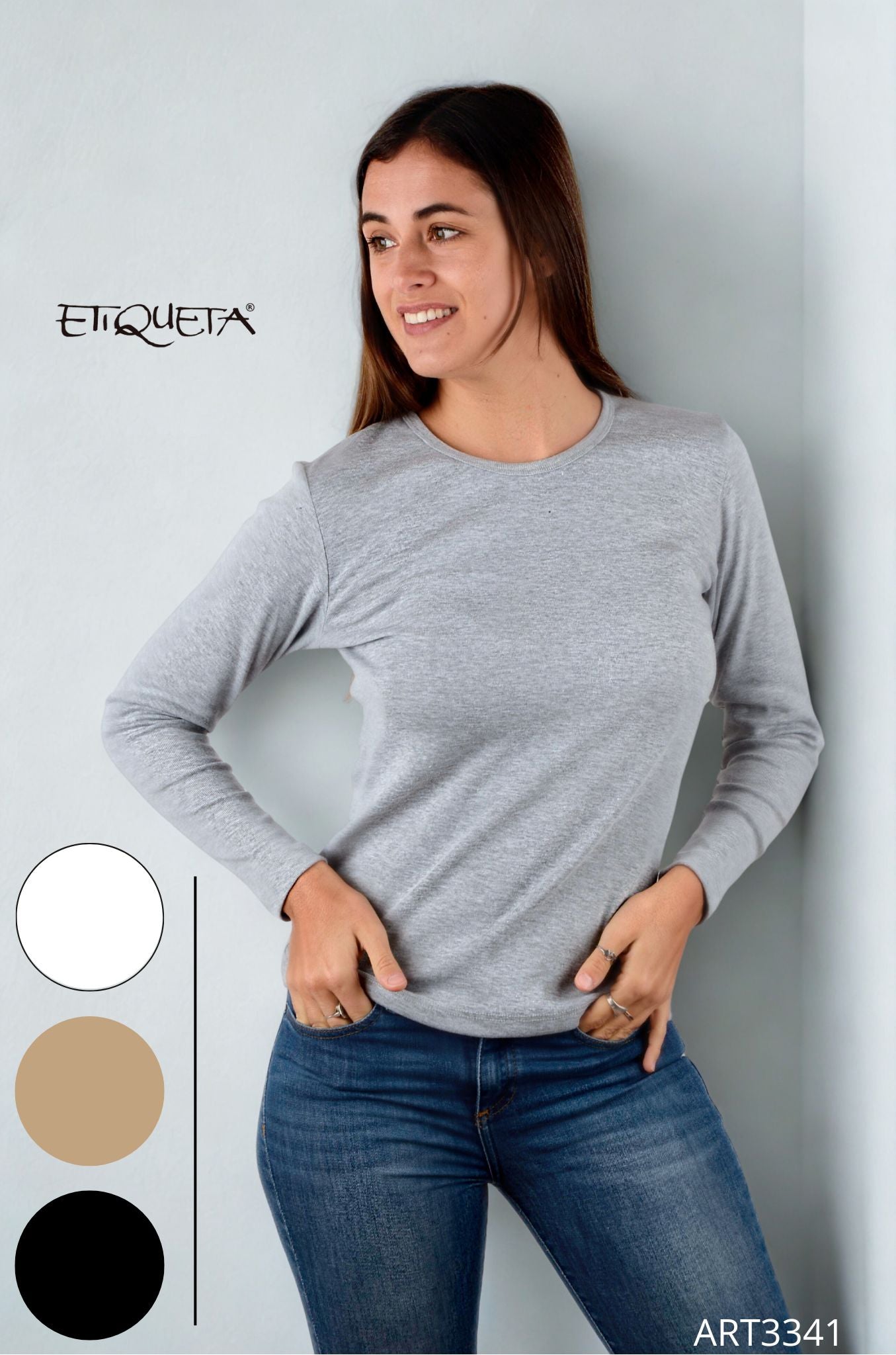 3341 - Camiseta Algodón Manga Larga