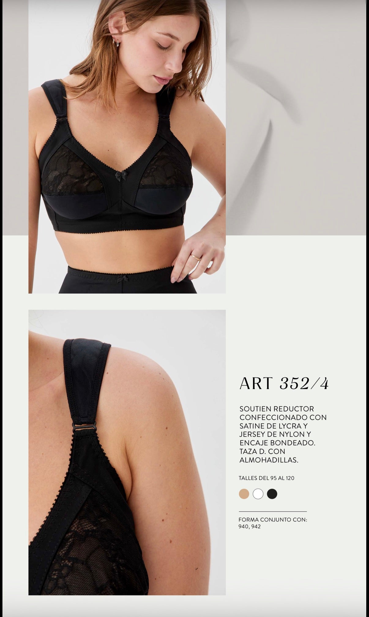 Deville Art.352 - Soutien Reductor Satine Lycra Encaje Bondeado