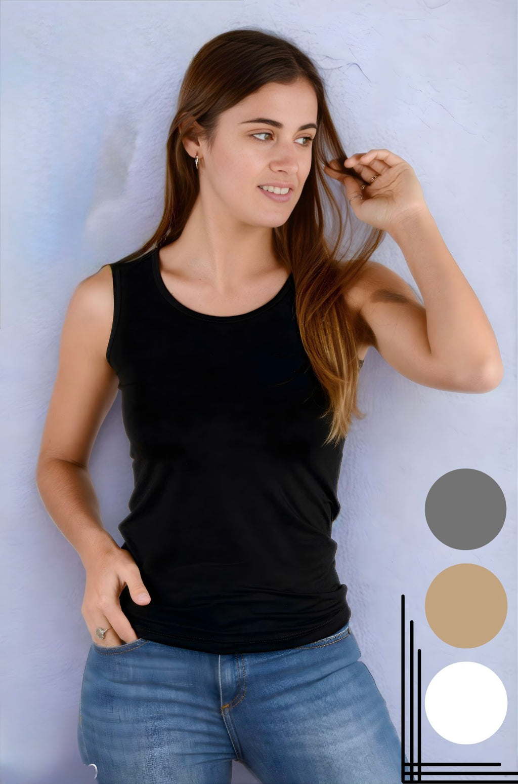 3370 - Camiseta Modal Sin Manga